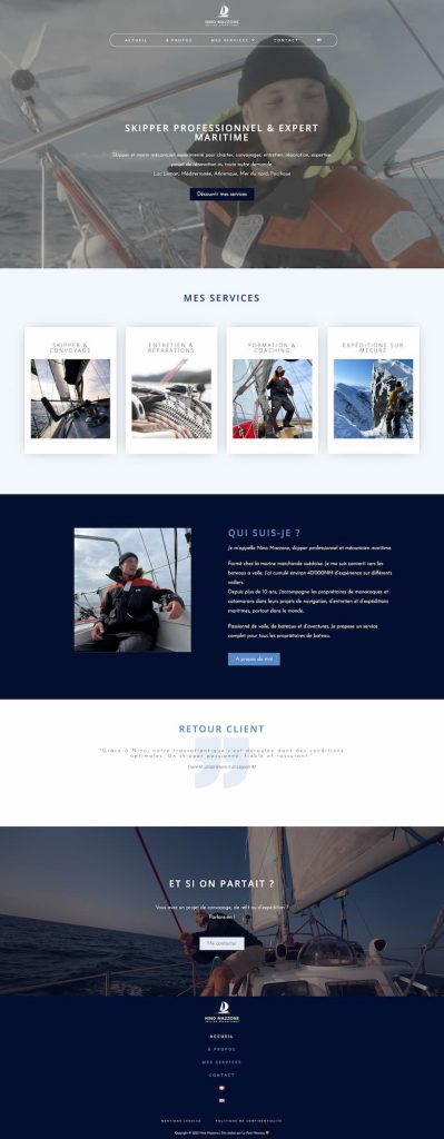 site Nino Mazzone page accueil